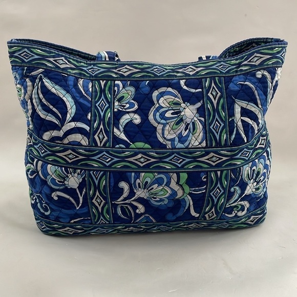 Vera Bradley Quilted Mediterranean Mosaic Blue Large Shoulder Tote - Picture 3 of 16